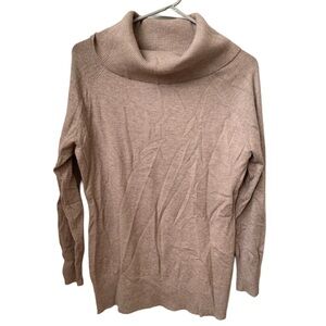 VILA MILANO Women’s Tan Heather Cowl Neck Long Sleeve Sweater